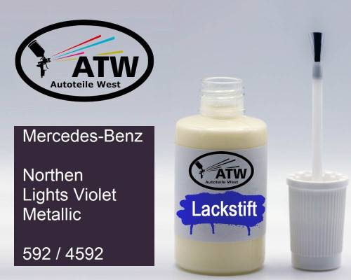 Mercedes-Benz, Northen Lights Violet Metallic, 592 / 4592: 20ml Lackstift, von ATW Autoteile West.